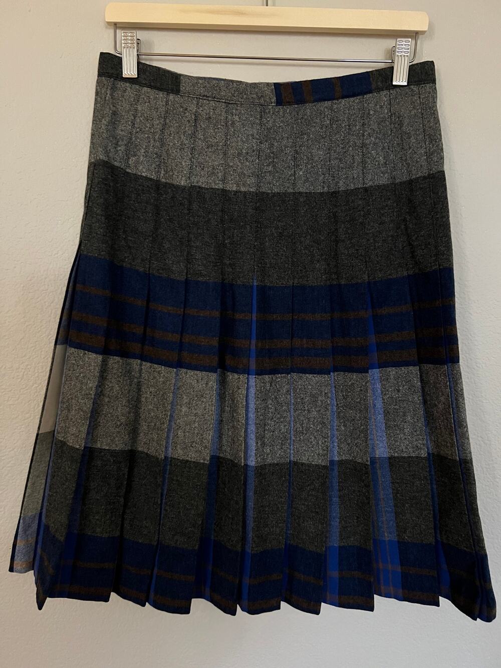 Vintage Century of Boston Wool Blend Plaid Pleated Skirt Women's Medium Preppy